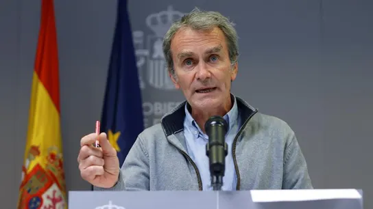 El director del Centro de Coordinación de Alertas y Emergencias Sanitarias (CCAES), Fernando Simón, durante la rueda de prensa . El director del Centro de Coordinación de Alertas y Emergencias Sanitarias (CCAES), Fernando Simón, durante la rueda de prensa .