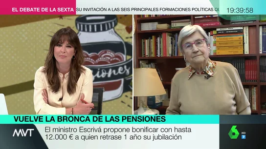 "La medida es un regalo envenenado": Miren Etxezarreta advierte del "peligro" del incentivo de 12.000 euros para retrasar la jubilación "La medida es un regalo envenenado": Miren Etxezarreta advierte del "peligro" del incentivo de 12.000 euros para retrasar la jubilación