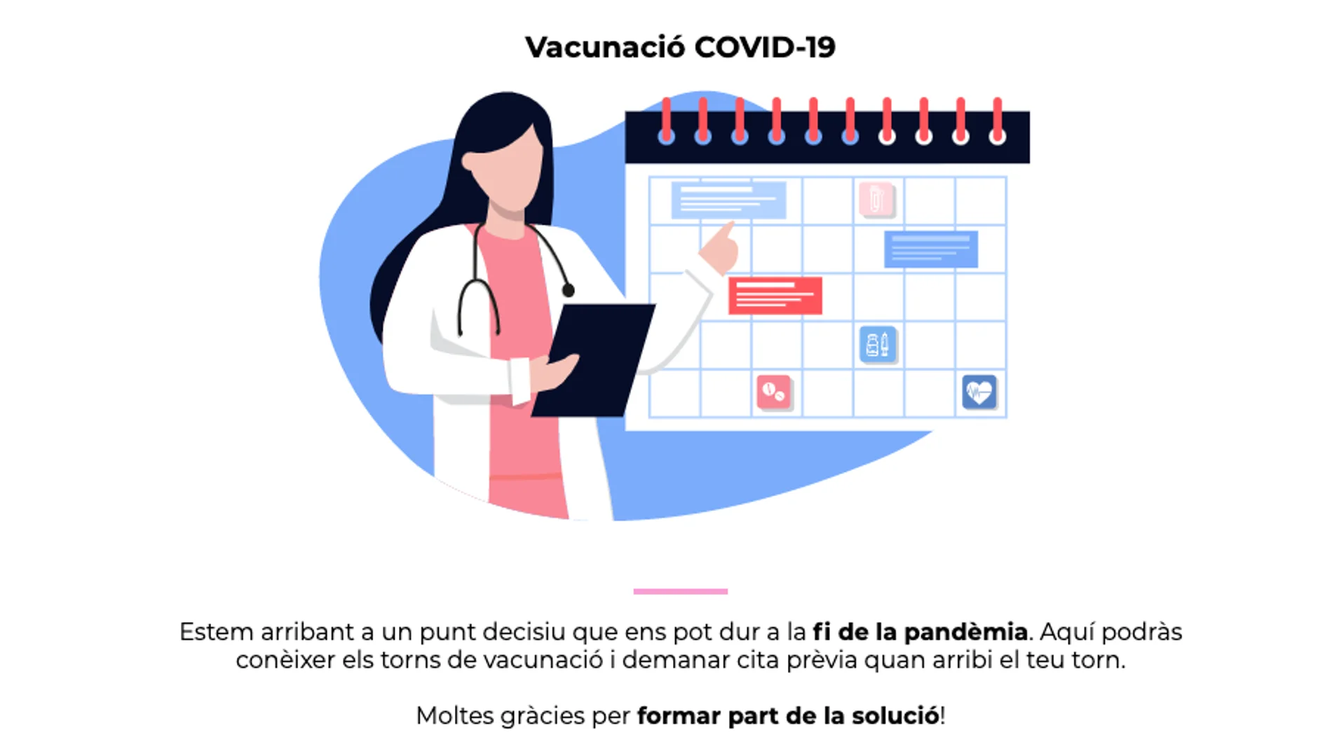 Web para pedir cita para vacunarse en Cataluña