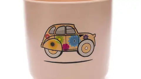 La taza Mug 2 CV Girly, Fabricada con fibra de bambú