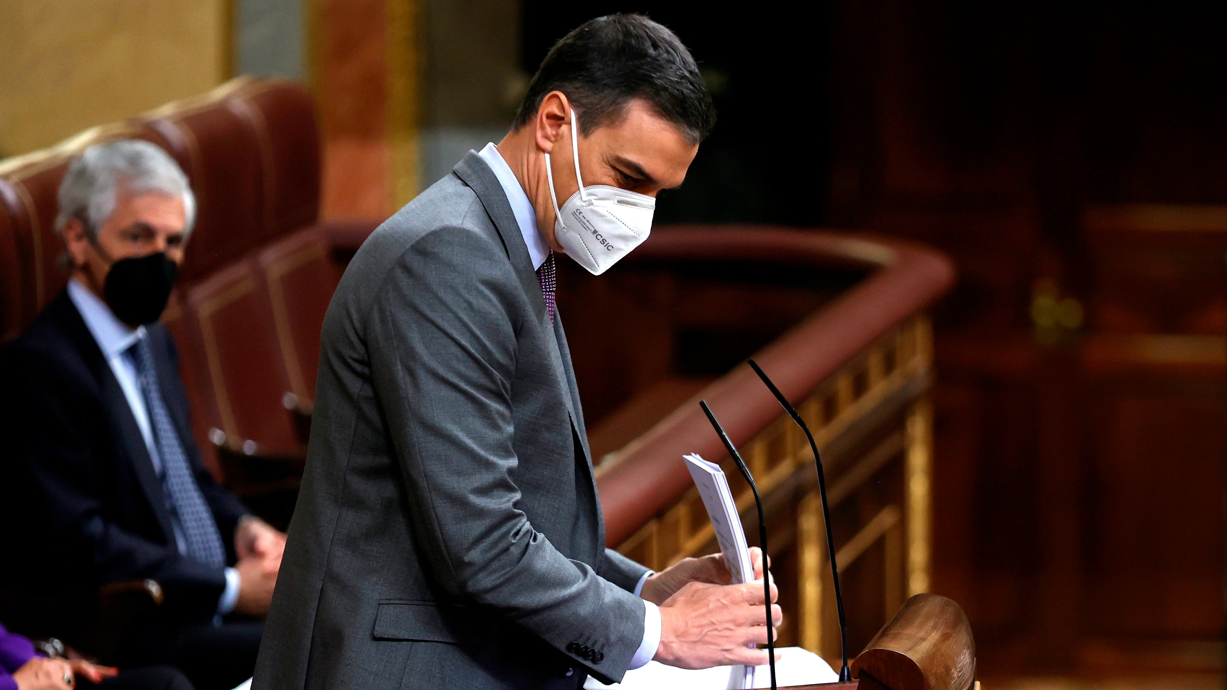 El presidente del Gobierno, Pedro Sánchez durante la sesión de este miércoles en el Congreso 