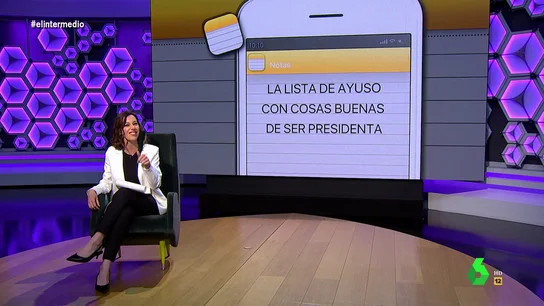 Cristina Gallego 'revela' lo que Ayuso esconde en su lista de 'cosas buenas de ser presidenta': "Ser best friend de Ana Rosa" Cristina Gallego 'revela' lo que Ayuso esconde en su lista de 'cosas buenas de ser presidenta': "Ser best friend de Ana Rosa"