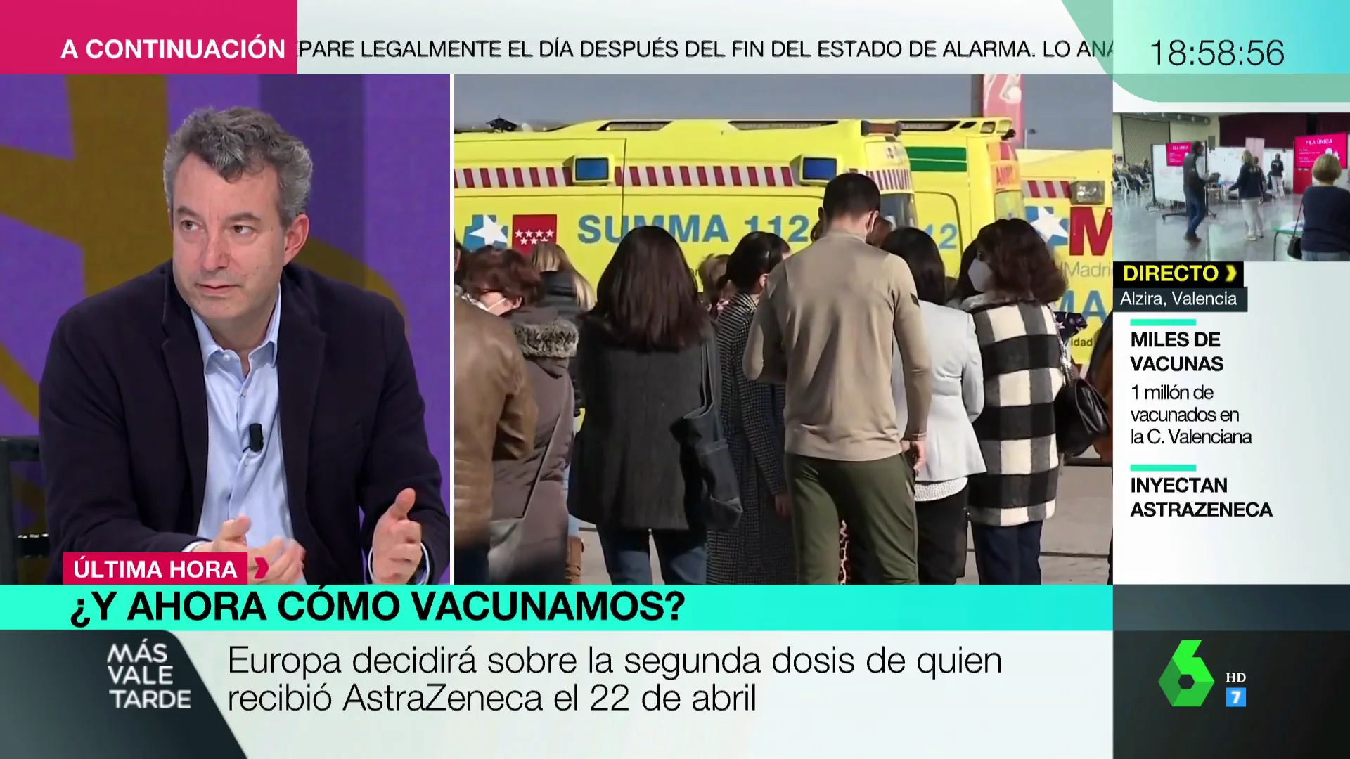 El doctor Carballo, contrario a que los vacunados con AstraZeneca reciban una segunda dosis de otra vacuna: "No hay datos sobre eso"