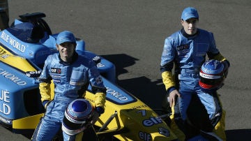 Jarno Trulli y Fernando Alonso en Renault