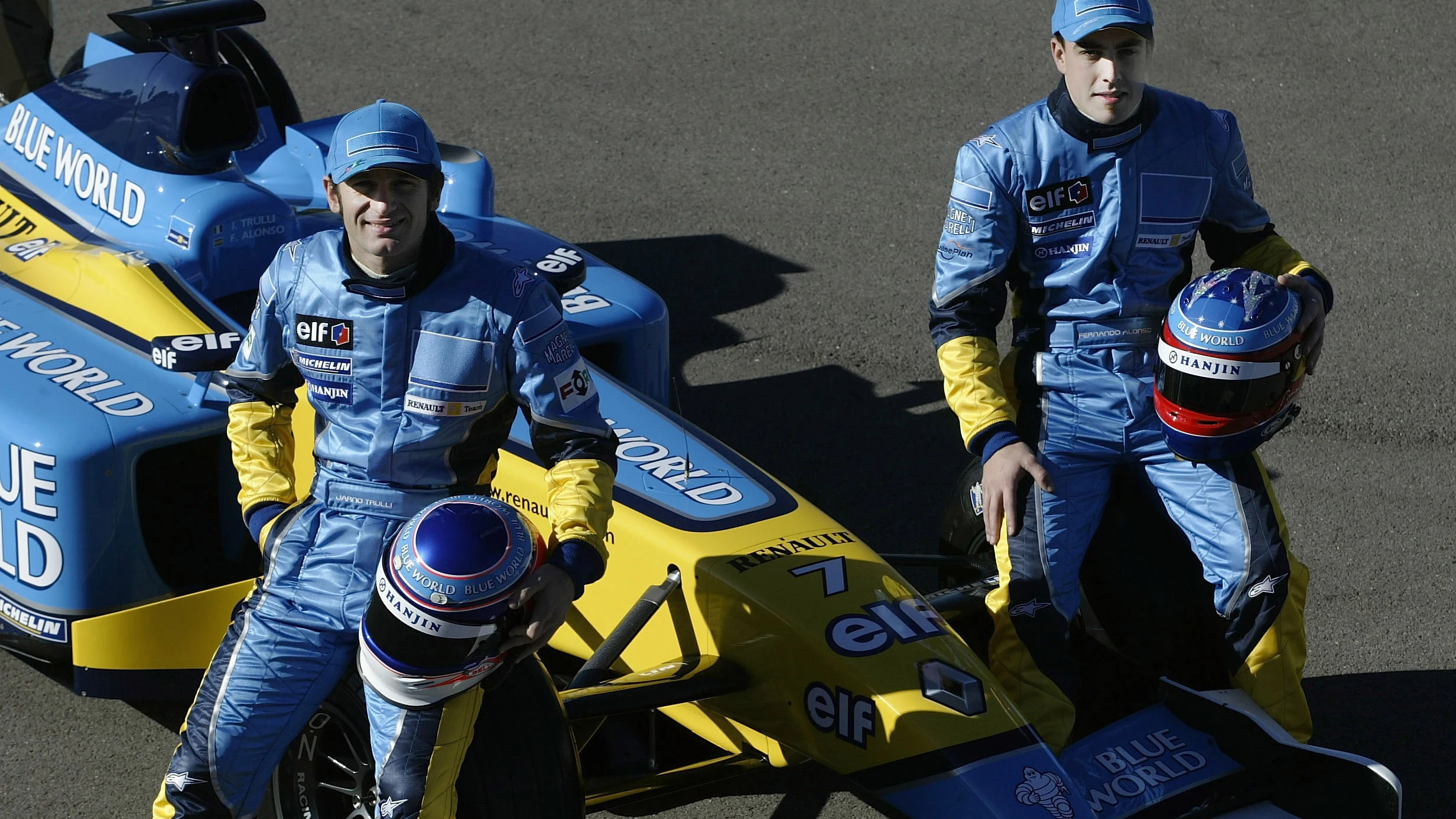 Jarno Trulli y Fernando Alonso en Renault