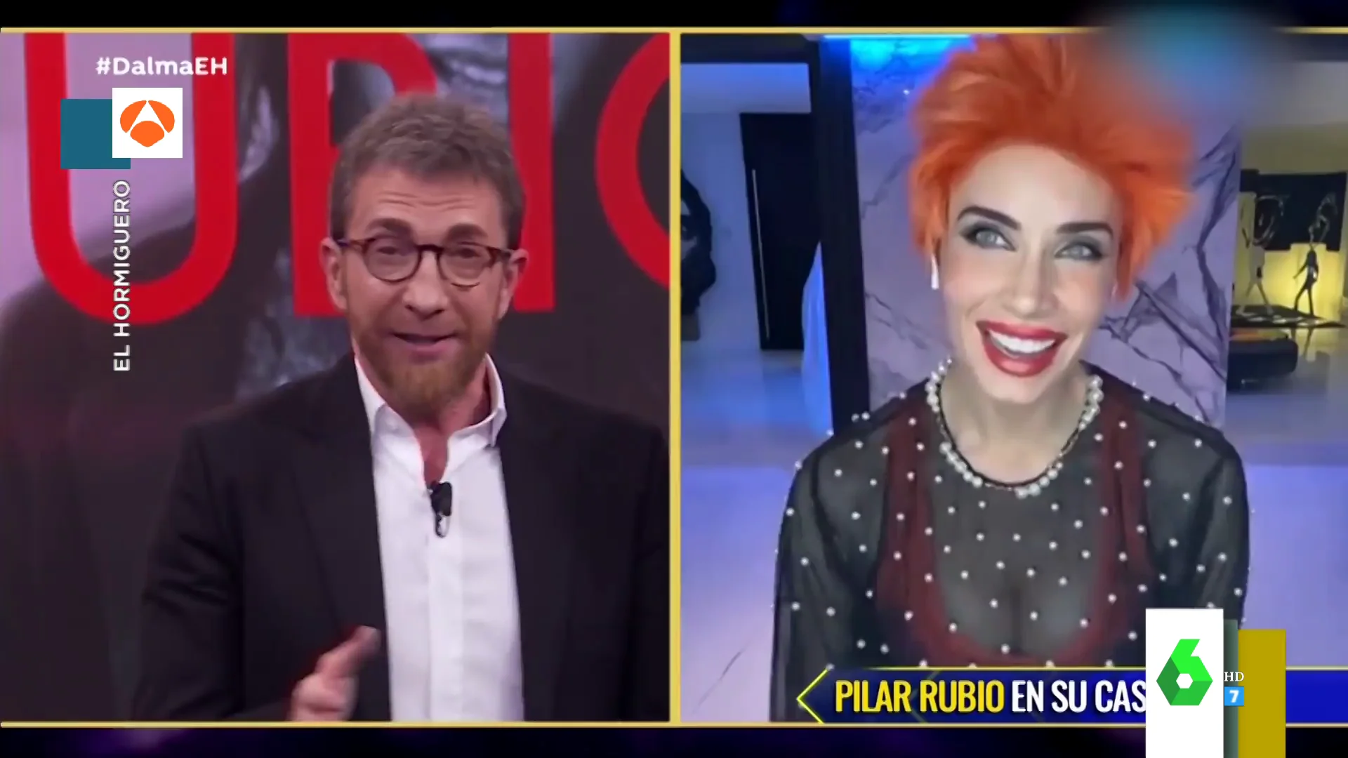 El espectacular look de Pilar Rubio en su conexión desde casa para El Hormiguero