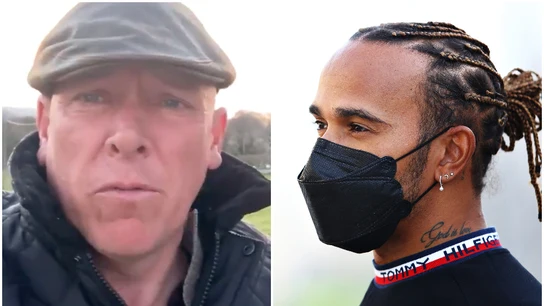 El granjero Gareth Wyn Jones y Lewis Hamilton El granjero Gareth Wyn Jones y Lewis Hamilton