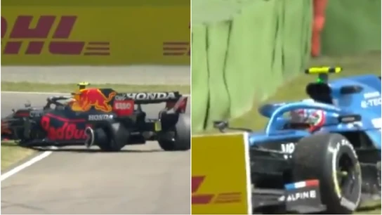 Bandera roja en los Libres 1 de Imola tras un choque entre Ocon y Checo Pérez Bandera roja en los Libres 1 de Imola tras un choque entre Ocon y Checo Pérez