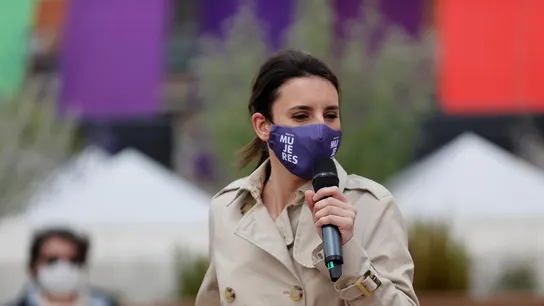 Irene Montero en un acto de precampaña sobre derechos LGTBI Irene Montero en un acto de precampaña sobre derechos LGTBI