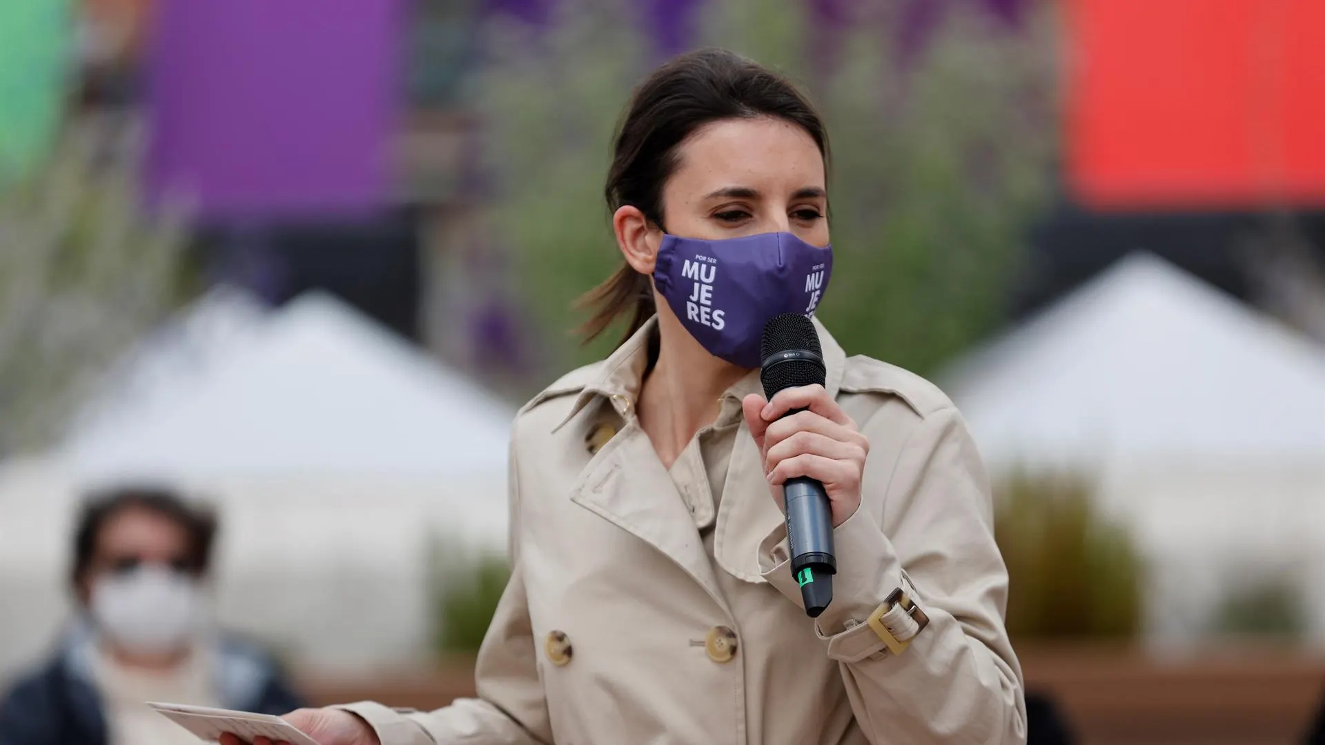 Irene Montero en un acto de precampaña sobre derechos LGTBI