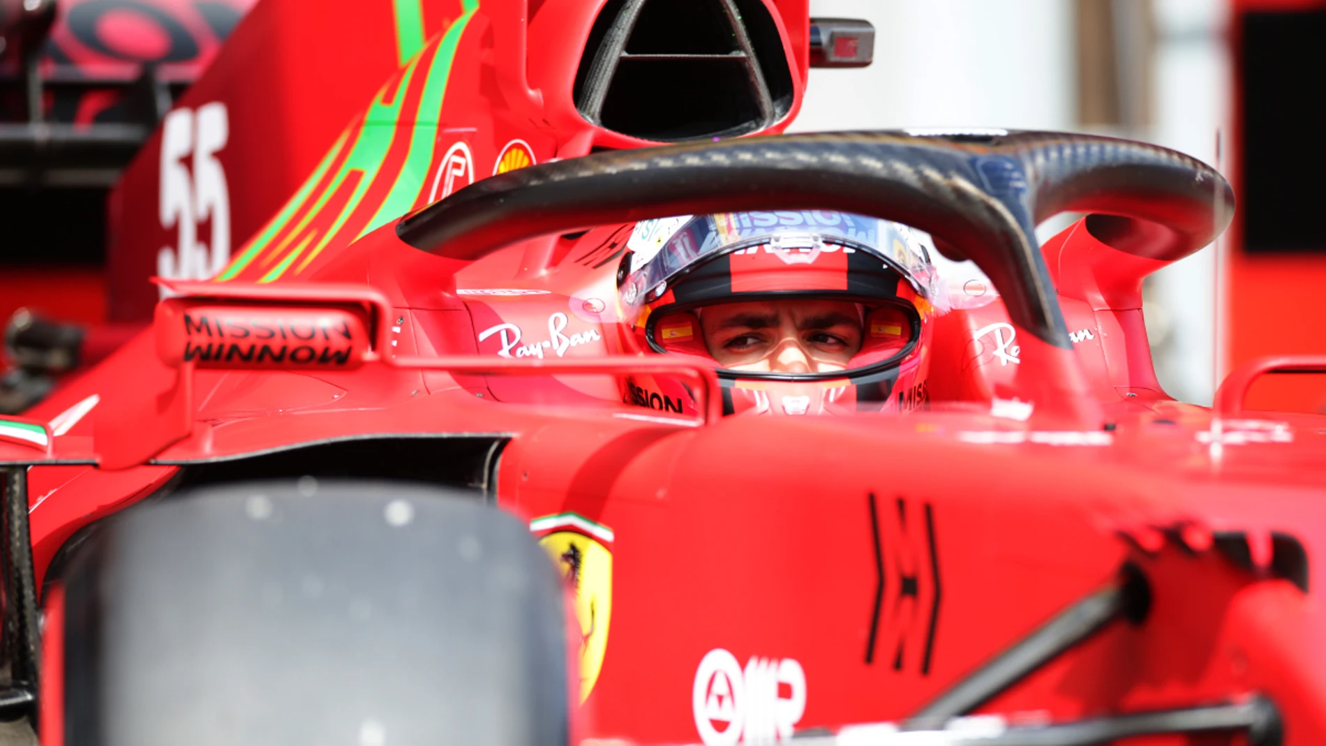 Carlos Sainz, a bordo del Ferrari