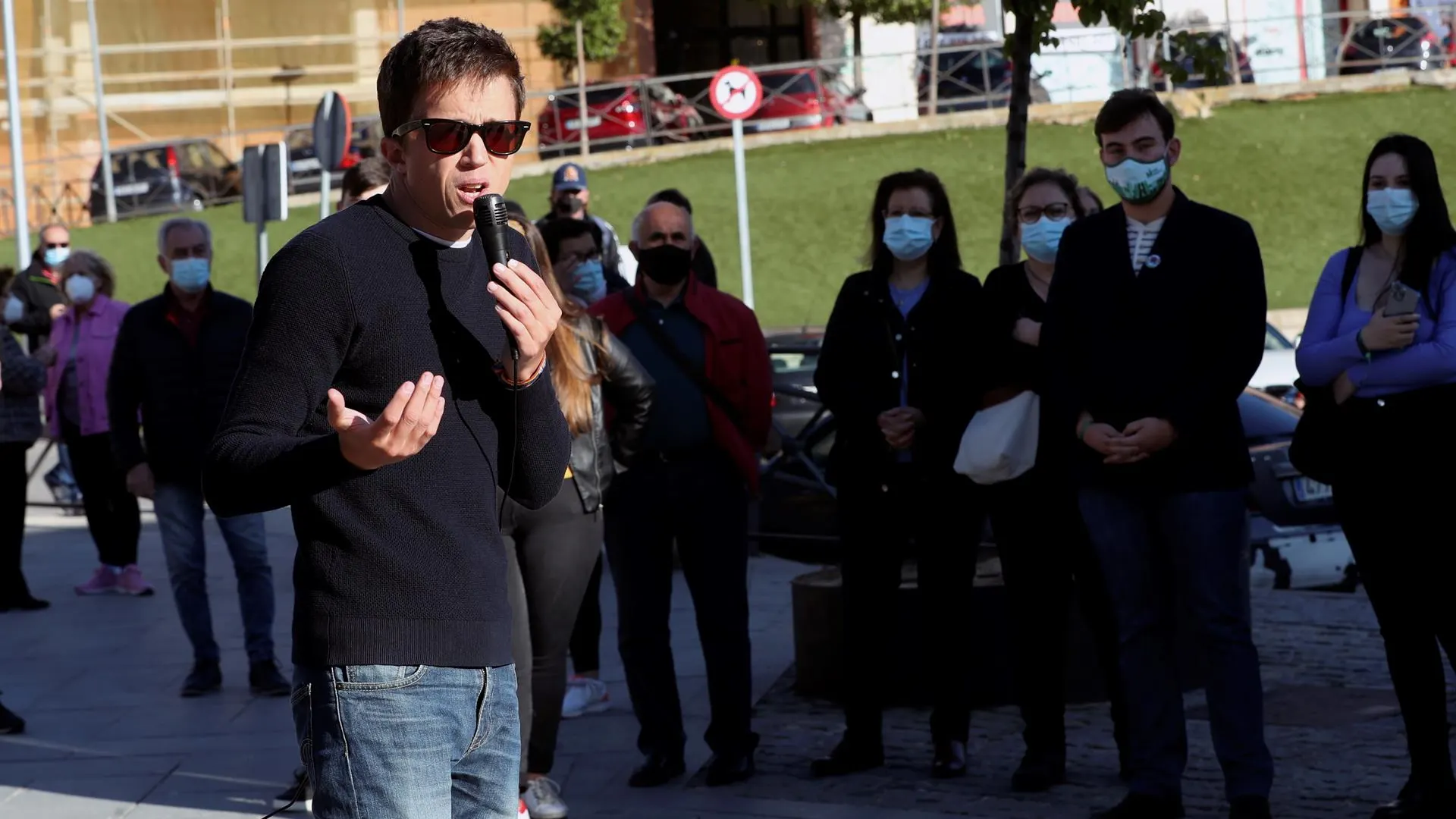 Íñigo Errejón en un acto de campaña en Arganda del Rey