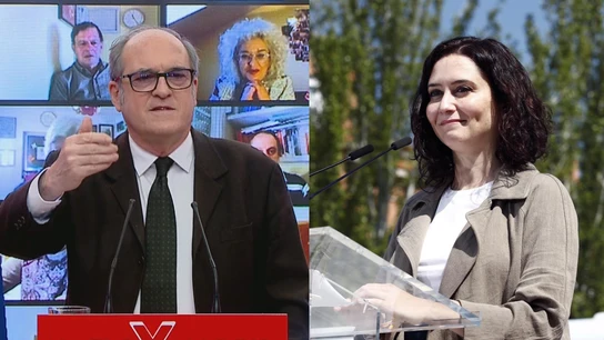 Ángel Gabilondo e Isabel Díaz Ayusos el primer día de campaña Ángel Gabilondo e Isabel Díaz Ayusos el primer día de campaña