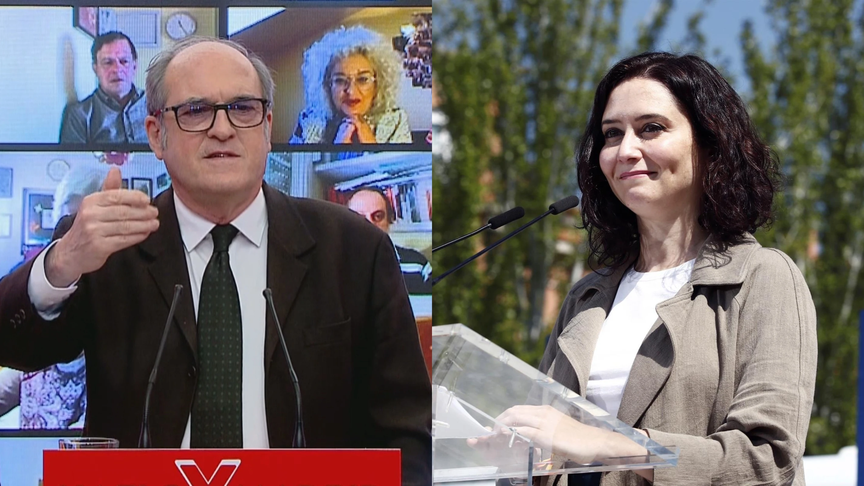 Ángel Gabilondo e Isabel Díaz Ayusos el primer día de campaña