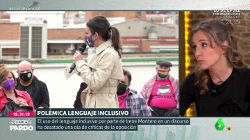 Tania Sánchez defiende el uso del lenguaje inclusivo de Irene Montero