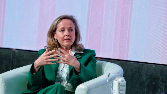 Nadia Calvi&ntilde;o, durante una conferencia