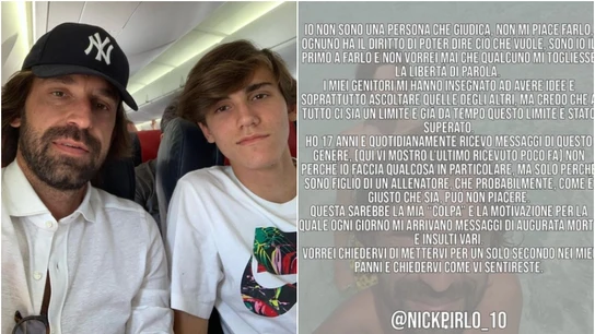 Nicoló Pirlo muestra las amenazas de muerte que recibe por ser hijo de Andrea Nicoló Pirlo muestra las amenazas de muerte que recibe por ser hijo de Andrea