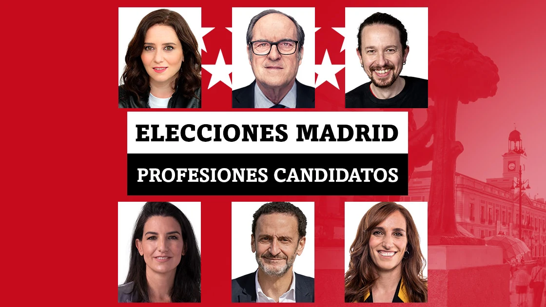 Elecciones Madrid: Ayuso, Gabilondo, García, Iglesias, Monasterio, Bal... estas son sus profesiones