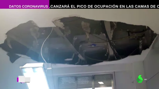 Desprendimiento del falso techo en el Gregorio Marañón Desprendimiento del falso techo en el Gregorio Marañón