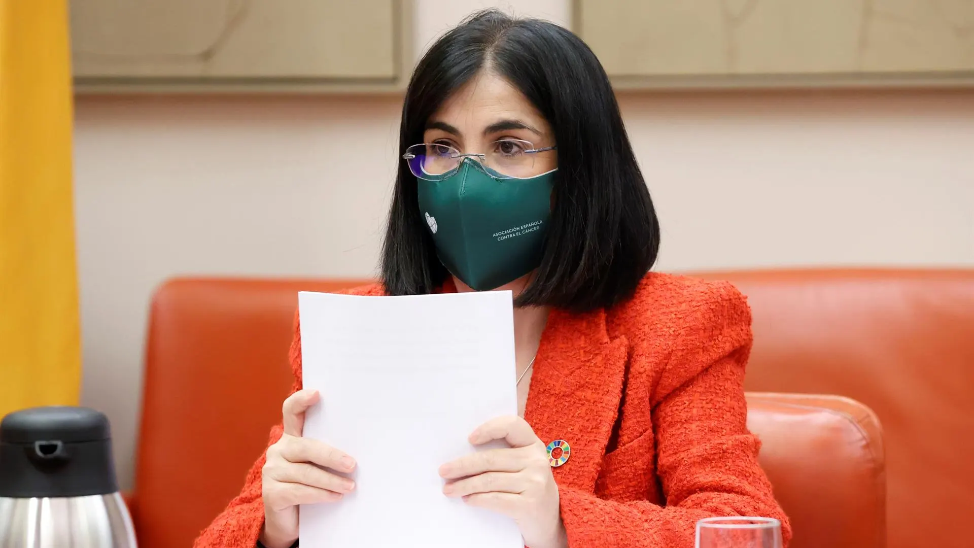 La ministra de Sanidad, Carolina Darias, durante una comparecencia en el Congreso de los Diputados.