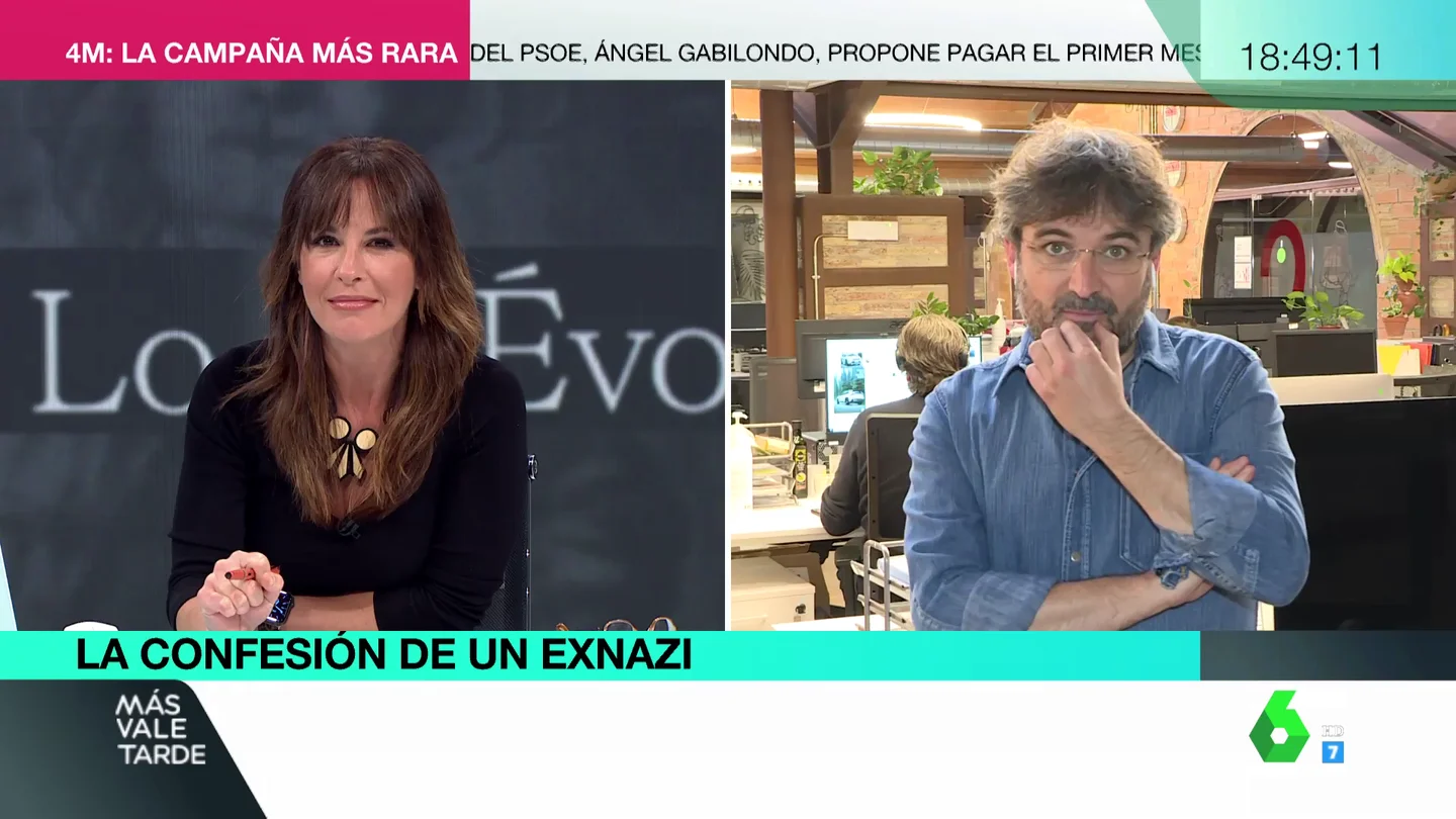 Más Vale Tarde (29-04-21) Évole habla de su entrevista al neonazi arrepentido: "Quienes quieren desvincular a Vox de este tipo de ideología quizá no lo pueden hacer tanto tras escuchar su testimonio" Más Vale Tarde (29-04-21) Évole habla de su entrevista al neonazi arrepentido: "Quienes quieren desvincular a Vox de este tipo de ideología quizá no lo pueden hacer tanto tras escuchar su testimonio"