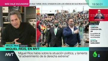 Miguel Ríos lamenta el "advenimiento de la derecha extrema": "Esa derecha estaba escondida tras 40 años de masacrar a la izquierda"