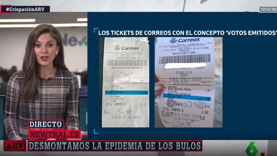 No, Correos no está manipulando la votación del 4M: el bulo sobre unos supuestos tickets con votos emitidos Bulo Correos