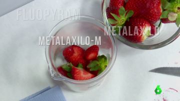 Pesticidas en unas fresas