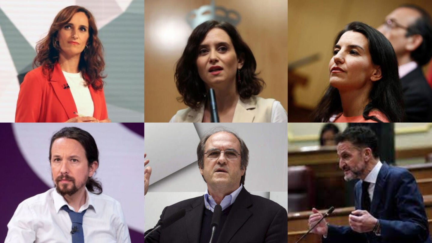 Los seis candidatos a las elecciones madrile&ntilde;as del 4M