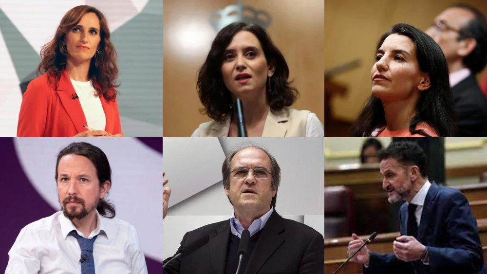 Los seis candidatos a las elecciones madrileñas del 4M