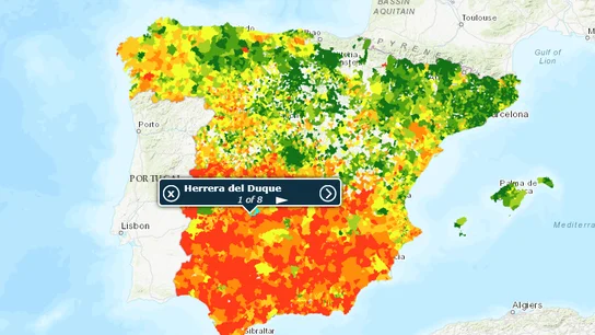El mapa de la renta media de España facilitado por el INE El mapa de la renta media de España facilitado por el INE