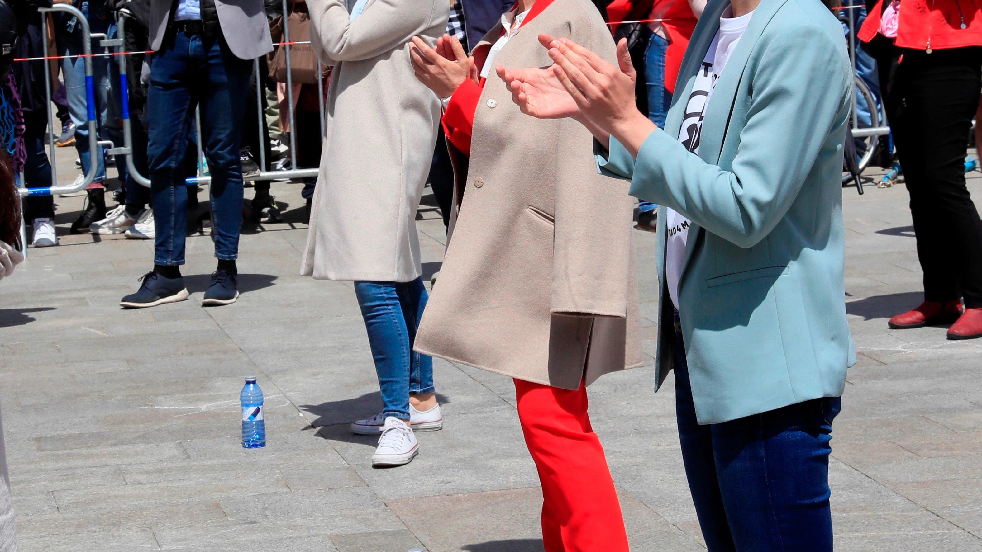 Yolanda Díaz, Carmen Calvo e Irene Montero, en la manifestación del Primero de Mayo