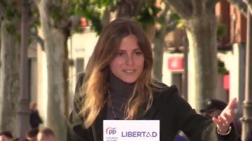 Bea Fanjul, durante un acto de campaña del PP de la Comunidad de Madrid