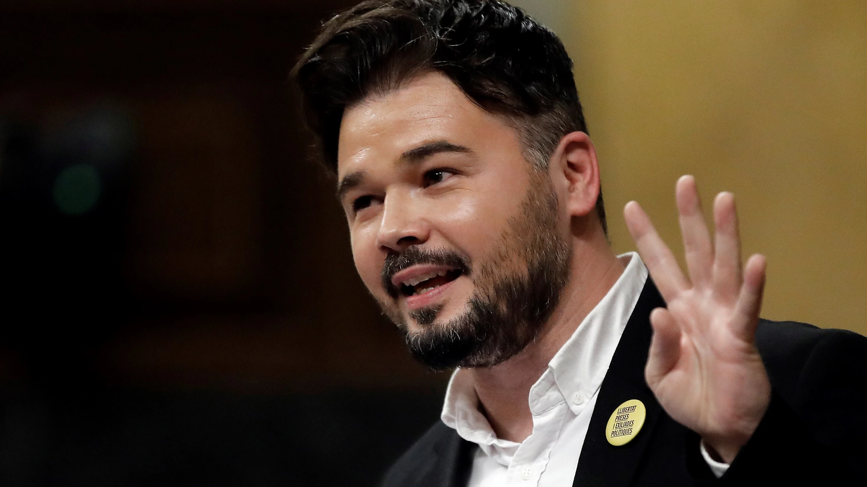 El portavoz de ERC, Gabriel Rufián, en el Congreso de los Diputados