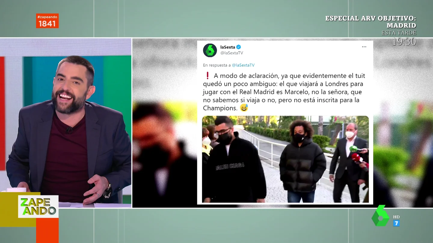 La reacción de Dani Mateo al tuit viral de laSexta sobre Marcelo, una señora y la mesa electoral La reacción de Dani Mateo al tuit viral de laSexta sobre Marcelo, una señora y la mesa electoral