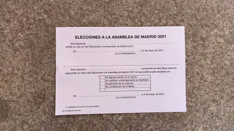 Elecciones Madrid: este es el justificante que entregan a aquellos que necesitan permiso en el trabajo Elecciones Madrid: este es el justificante que entregan a aquellos que necesitan permiso en el trabajo
