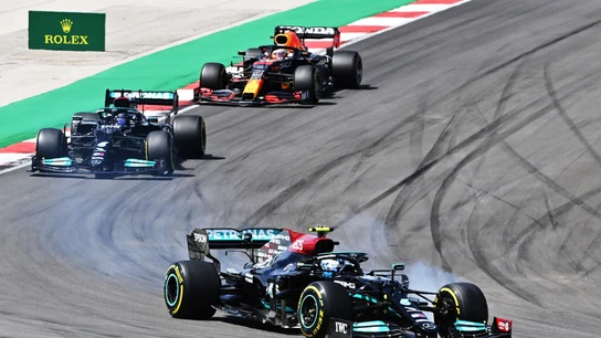 Bottas, Hamilton y Verstappen Bottas, Hamilton y Verstappen