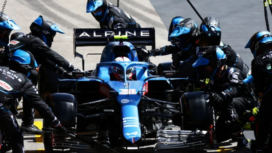 Parada de Esteban Ocon durante el GP de Portugal Parada de Esteban Ocon durante el GP de Portugal
