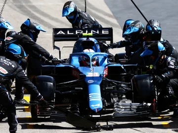Parada de Esteban Ocon durante el GP de Portugal Parada de Esteban Ocon durante el GP de Portugal