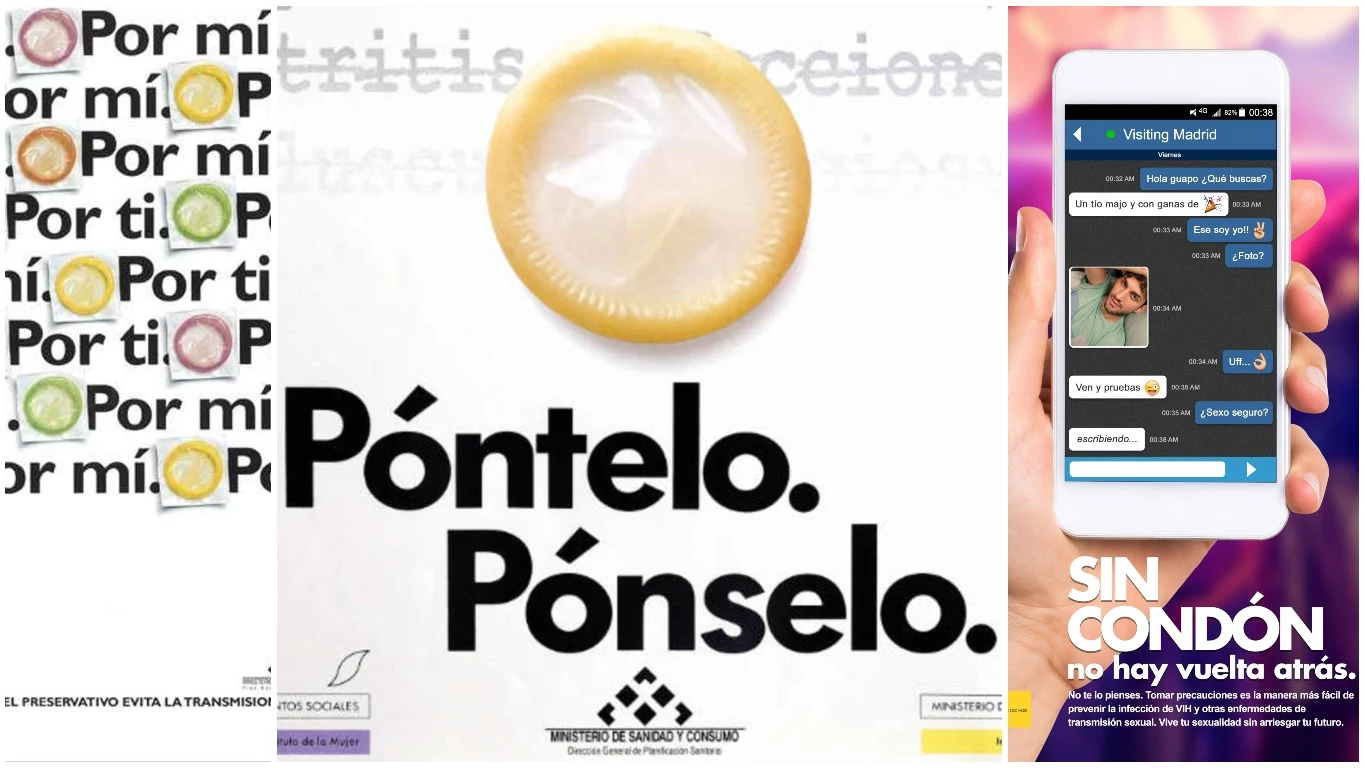 Diferentes campañas públicas de promoción de las infecciones de transmisión sexual.