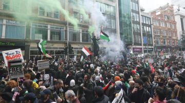 Protesta frente a la embajada de Israel en Londres