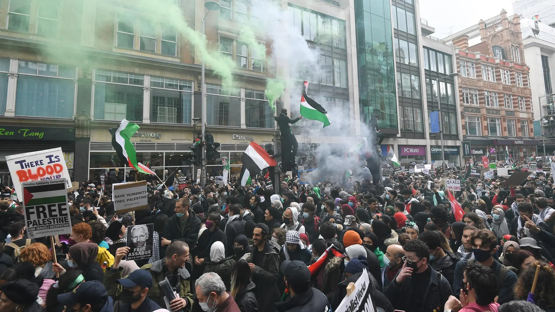 Protesta frente a la embajada de Israel en Londres