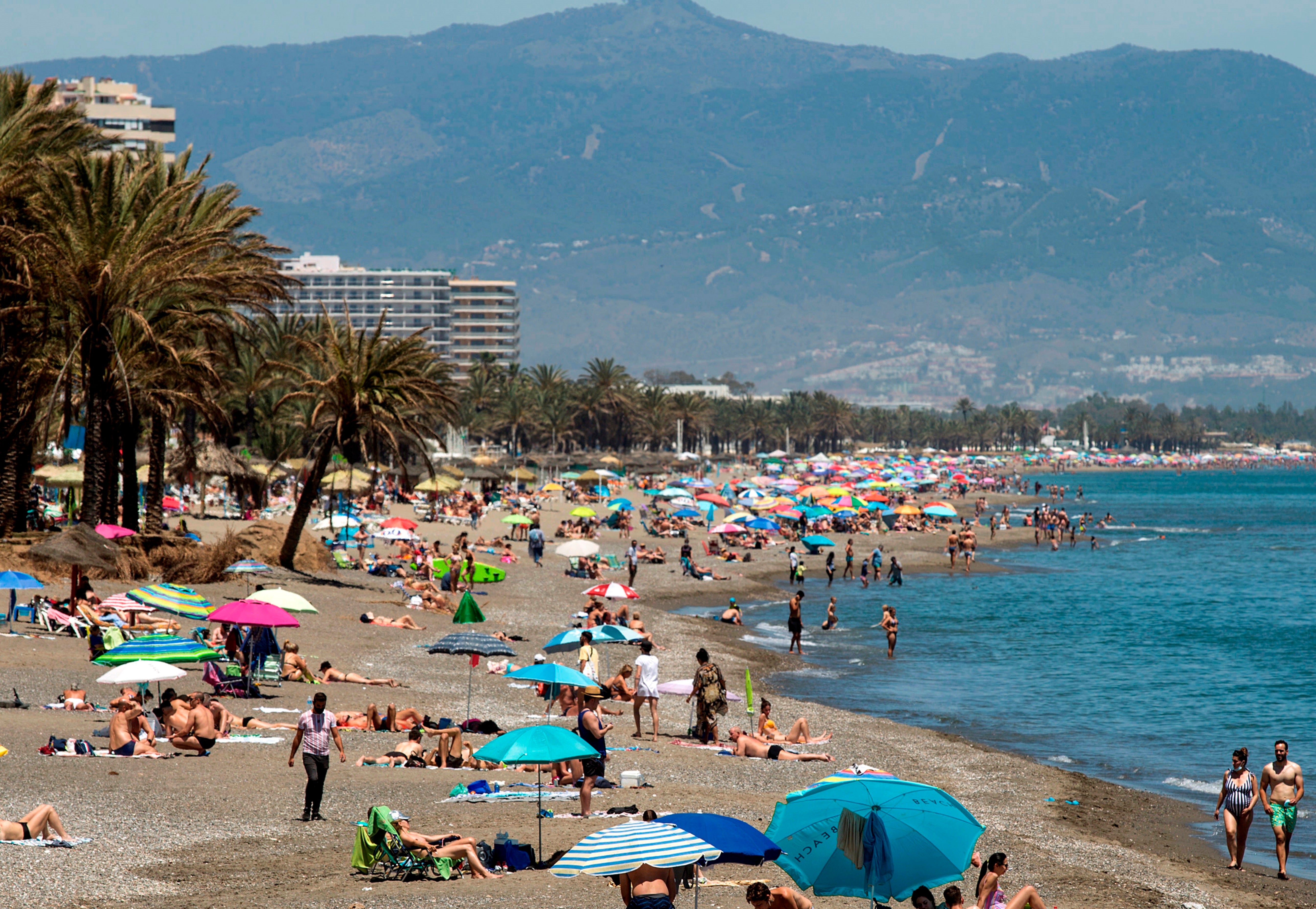 Imagen de la playa de La Carihuela, en Torremolinos, Málaga