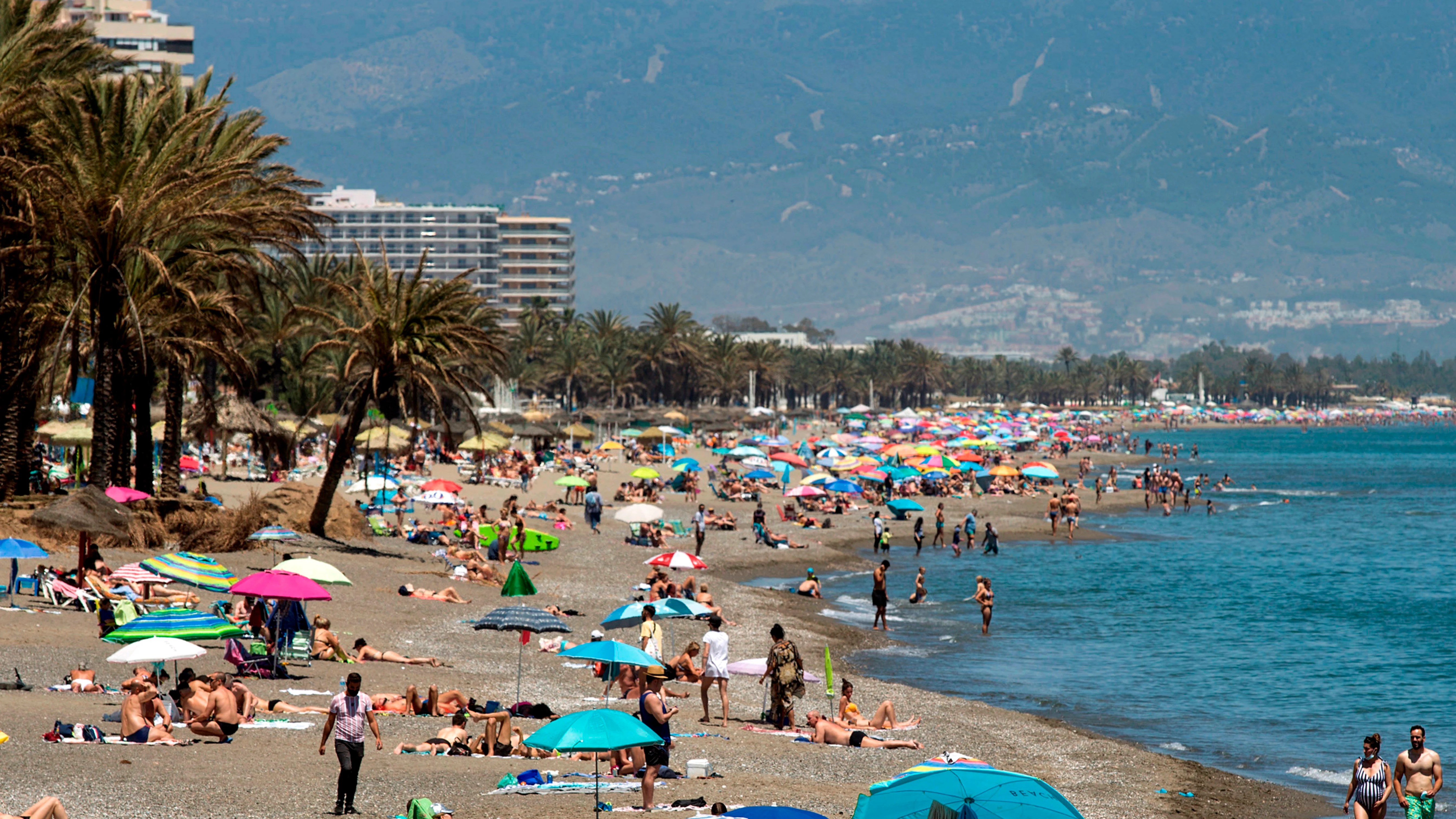 Imagen de la playa de La Carihuela, en Torremolinos, Málaga