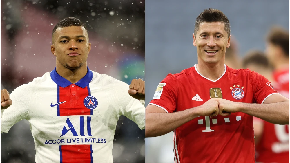 Kylian Mbappé y Robert Lewandowski