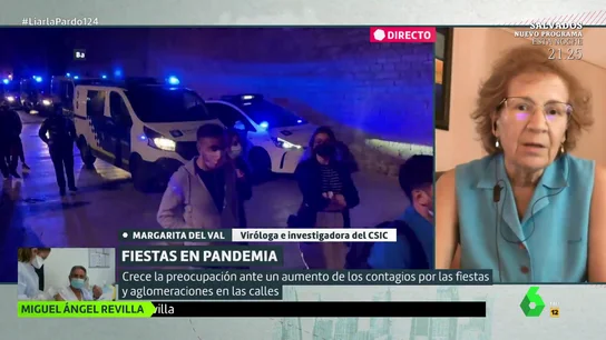 La advertencia de Margarita del Val sobre las fiestas de fin de estado de alarma: "Si hay alguien contagiado lo puede propagar fácilmente" La advertencia de Margarita del Val sobre las fiestas de fin de estado de alarma: "Si hay alguien contagiado lo puede propagar fácilmente"