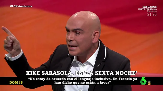 La defensa de Kike Sarasola a su "derecho a discrepar" sobre el lenguaje inclusivo: "Si no estás de acuerdo en algo, pareces un demonio" La defensa de Kike Sarasola a su "derecho a discrepar" sobre el lenguaje inclusivo: "Si no estás de acuerdo en algo, pareces un demonio"