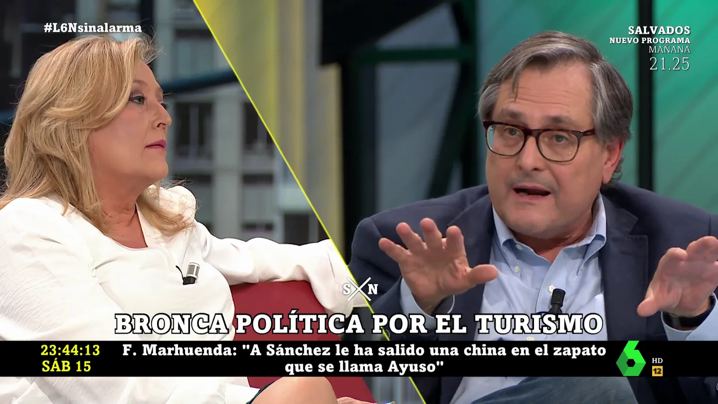 Duro enfrentamiento entre Marhuenda y Elisa Beni a cuenta del Gobierno: "¿Te molesta porque eres de izquierdas? Lo siento" Duro enfrentamiento entre Marhuenda y Elisa Beni a cuenta del Gobierno: "¿Te molesta porque eres de izquierdas? Lo siento"