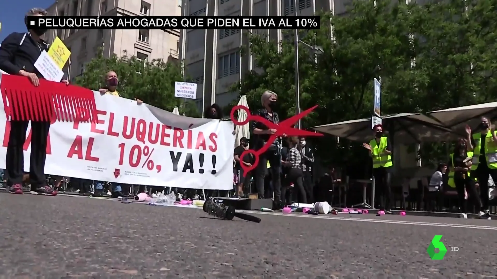 Protesta del sector de la peluquería