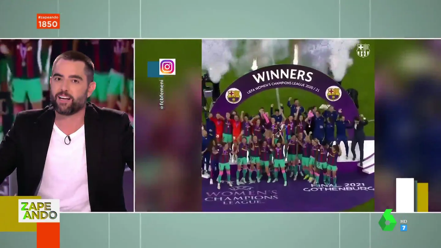 El homenaje de Dani Mateo al Barça femenino tras conseguir su primera Champions: "Qué barbaridad cómo juegan, hay que apoyarlas" El homenaje de Dani Mateo al Barça femenino tras conseguir su primera Champions: "Qué barbaridad cómo juegan, hay que apoyarlas"
